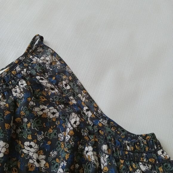 Max Studio Green Floral Pattern Lightweight Cold Shoulder Blouse Women's Small - Picture 7 of 10
